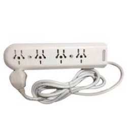 Toma multiple KALOP x4 c/cable c/termica blanca